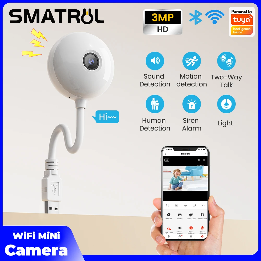 Motion Detect WIFI Surveillance Camera Tuya Smart Home Security ...