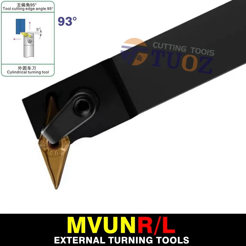 

TUOZ External Turning Tool MVUNL MVUNR 2525M16 MVUNL2525M16 MVUNR2525M16 25mm Turning Lathe Tool Holder for VNMG1604 Inserts