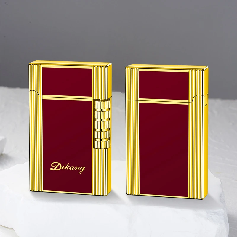 Personalized Langsheng Steel Sound Side Sliding Grinding Wheel Inflatable Lighter Luxury Atmosphere High end Gift Lighter Wholes