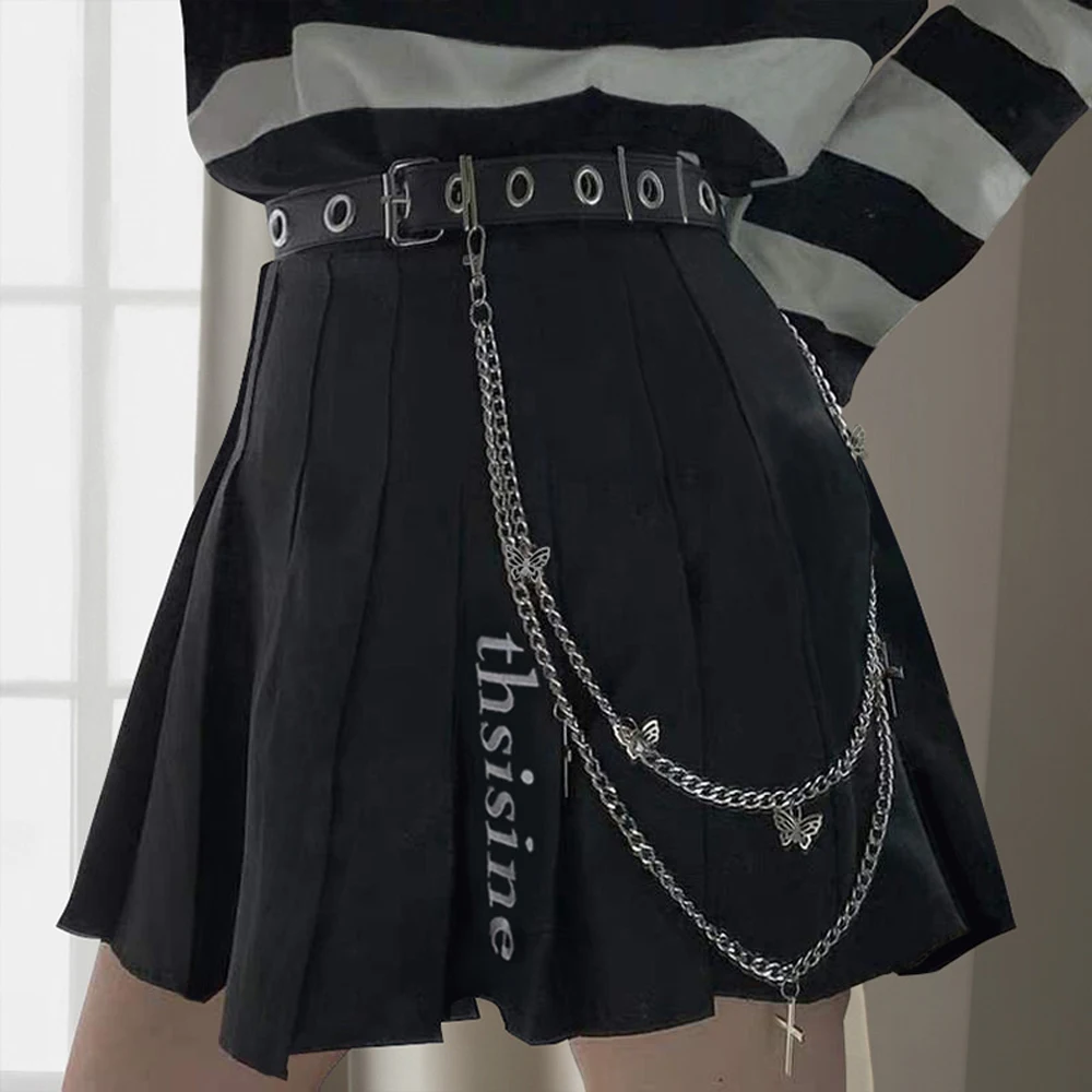

Jewelry Party Butterfly Hip Hop Cross Long Waist Chain Pants Belt Belly Chain Double Layer