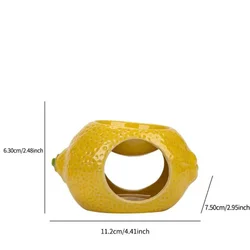 Multicolor Ceramic Fruit Aromatherapy Candle Holder & Essential Oil Burner (Lemon)