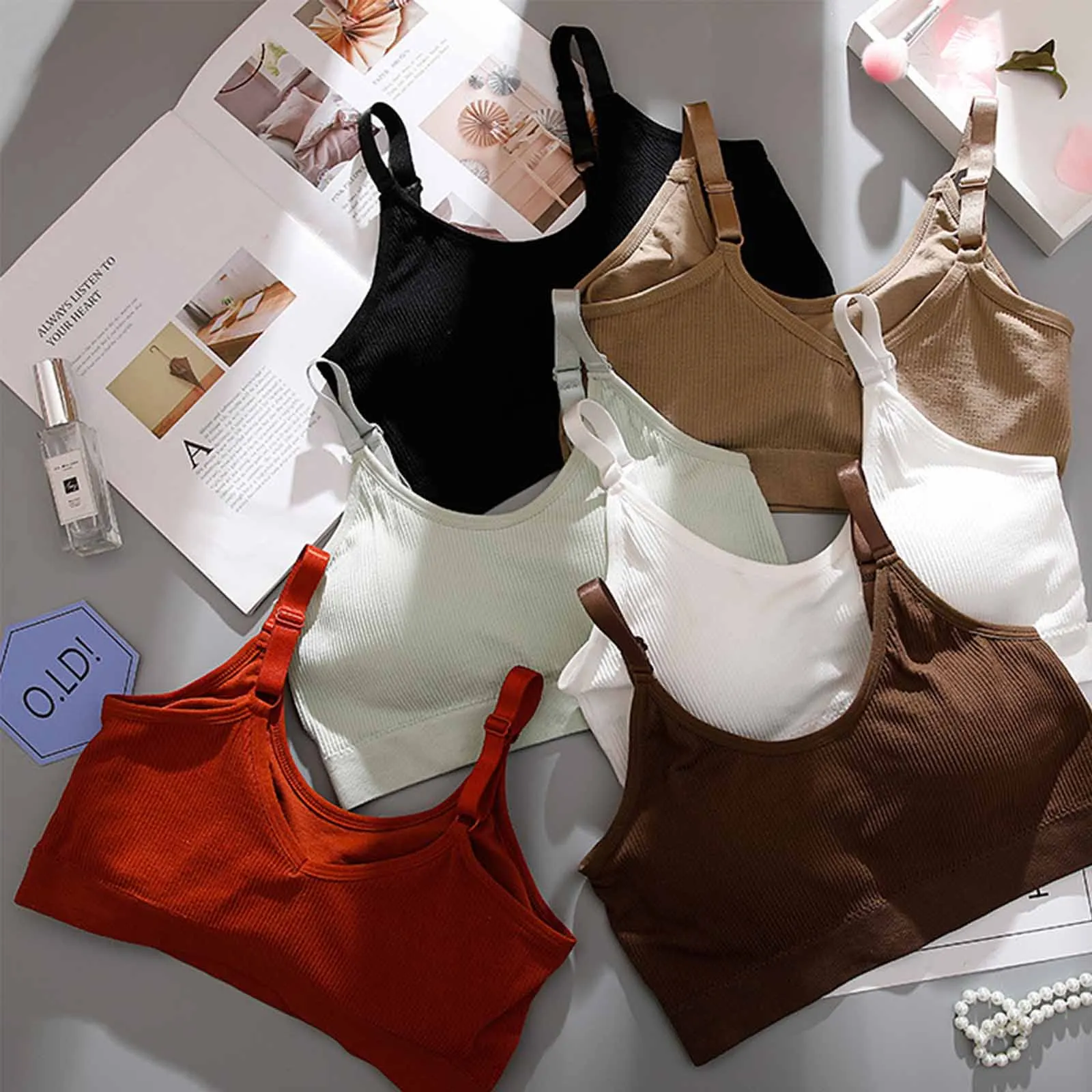 Sexy Wireless Bralette Seamless Women Bra Padded Sleep Tops U-Shaped Back Sports Tube Top Breathable Crop Lingerie Underwear