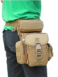 Men's Tactical Nylon Waist and Thigh Bag (Khaki)