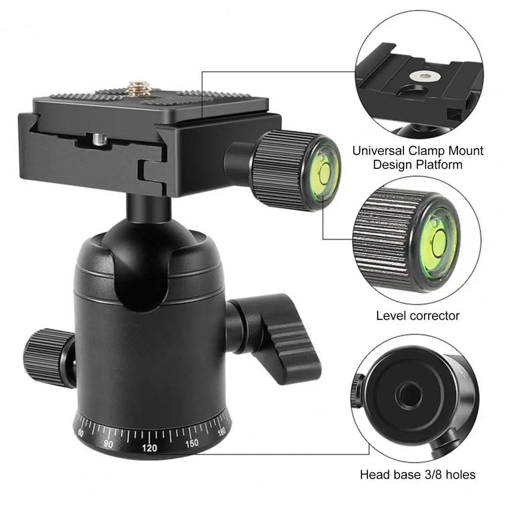 Tripod Ball Head 360 Degree Rotatable Aluminum Alloy Universal Panoramic Mini Tripod Ball Head for Outdoor