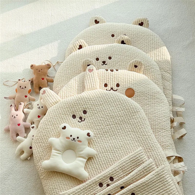 Portable Baby Mattress Crib Kids Napping Cushion Folding Thick Mattress Kindergarten Air Conditioner Quilt Newborn Crawl Mat Pad