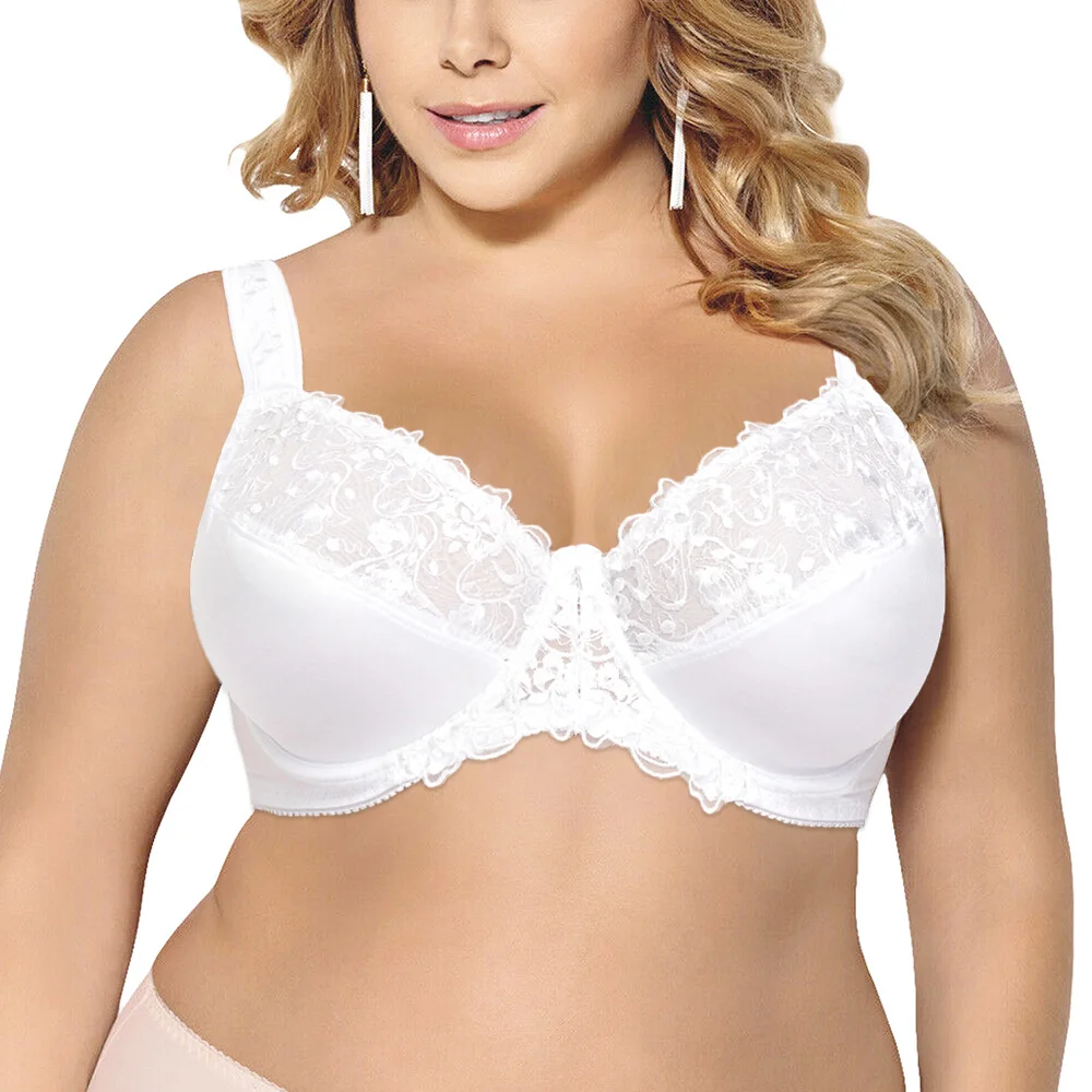 Plus Size Lace Bra For Woman Sexy Bras Ultra Thin Women's Underwear Underwired Lager 36-54 F B C D E G H I Cup |