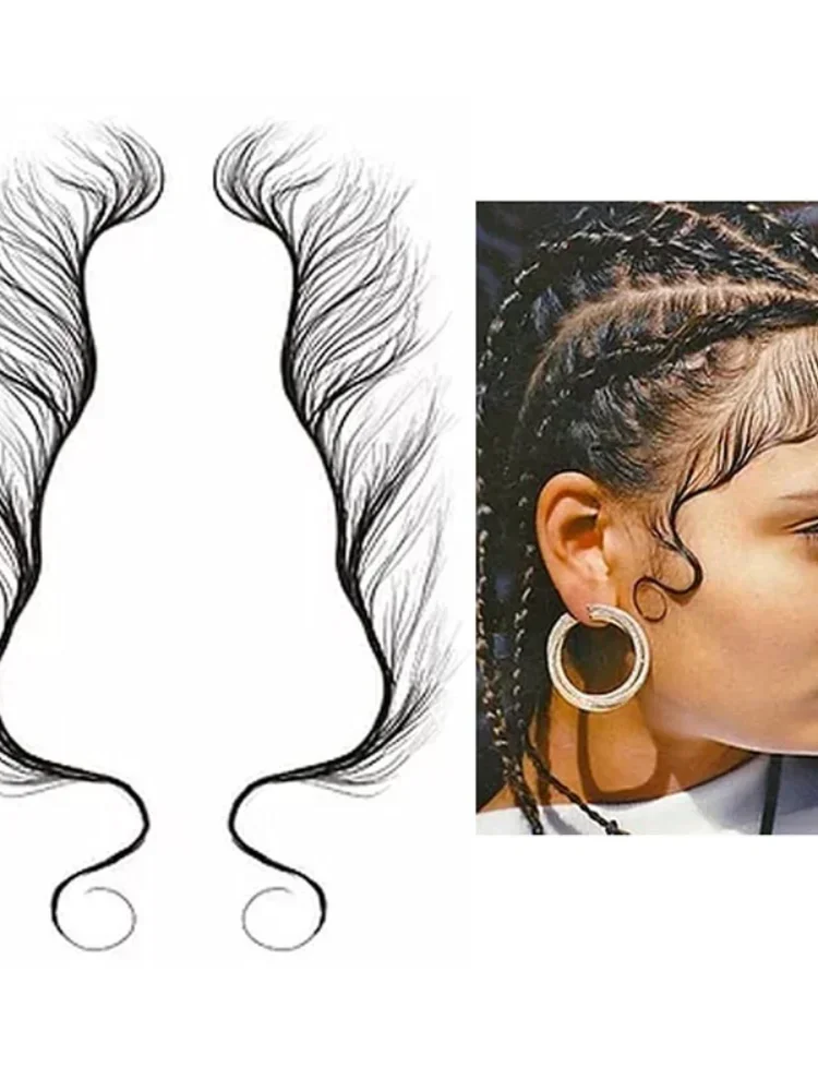 Hair Edges Tattoo Sticker 5 Styles Temporary Template