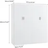 Large Wardrobe Closet with Storage Shelves, 4 Door Armoires Wardrobe with 5 Shelves and 2 Hanging Rails Children's Wardrobes 4