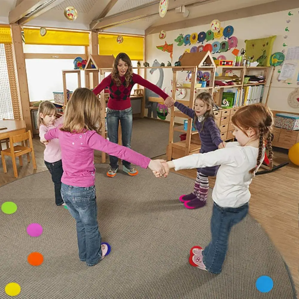 Classroom Magic Mark Its Sitting Carpet Spots to Educate Colorful Marker Round Carpet Stickers for Baby Room Decoration floor mat carpet mat 36PCS