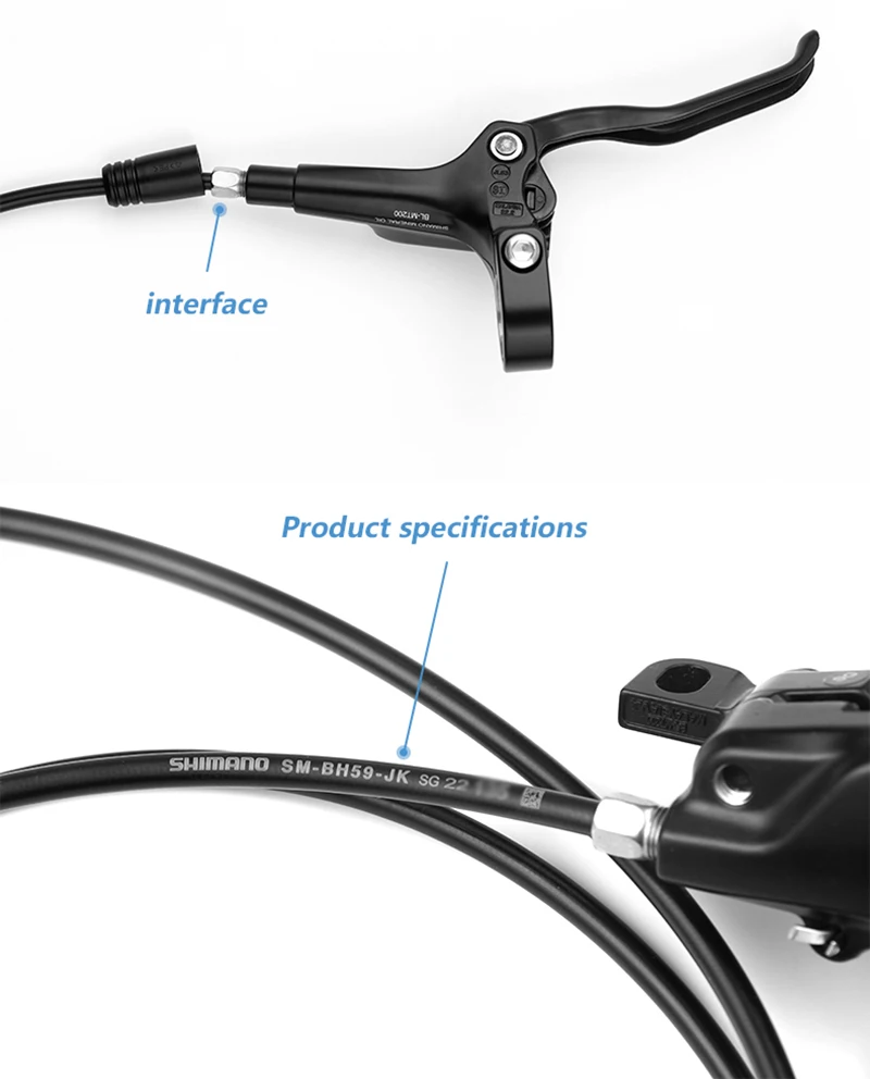 Shimano MT200 brake set layout with hoses and hardware