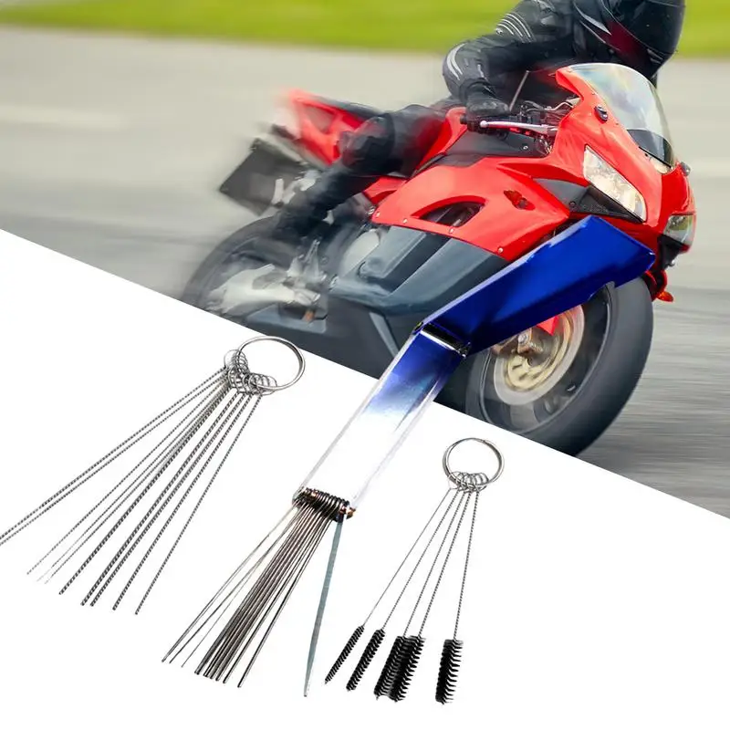 Motorcycle Car Carburetor Jets Cleaning Tool Needles Brushes Set Of 3 For ATV Welder Motorcycle Cleaning Tool Kit