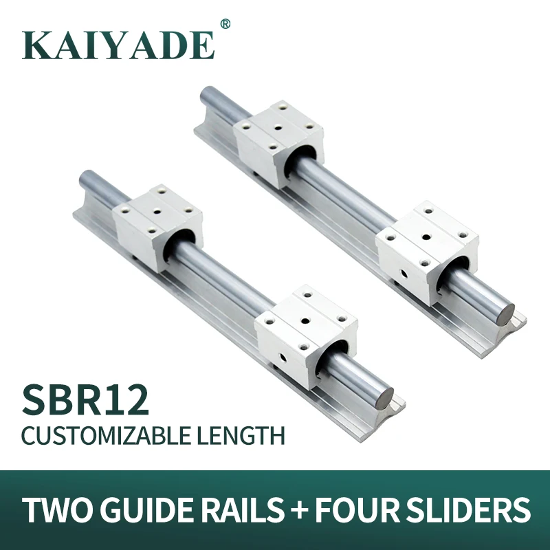 

2Pcs SBR12 length 550-1000mm Linear Rail +4Pcs SBR12UU Bearing Block For CNC Parts