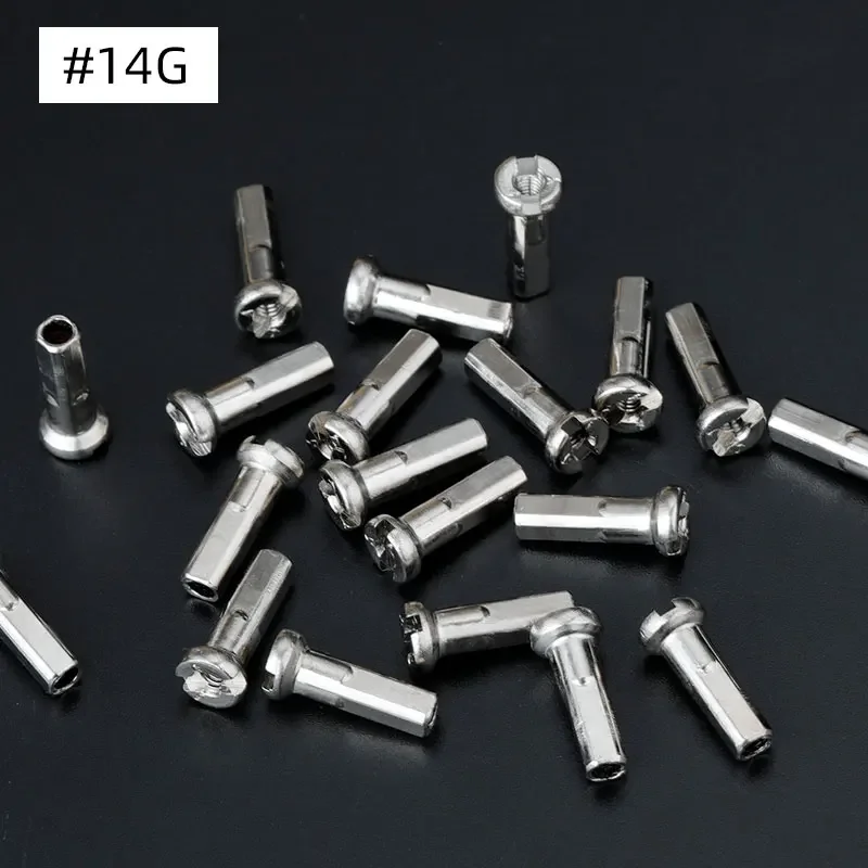 20/50PCS Brass Spoke Nipples 14G 13G 12G MTB Road Bicycle E-bike Scooter Rim Caps CU Nuts Copper Parts Coated Silver or Black bike spokes nipples
