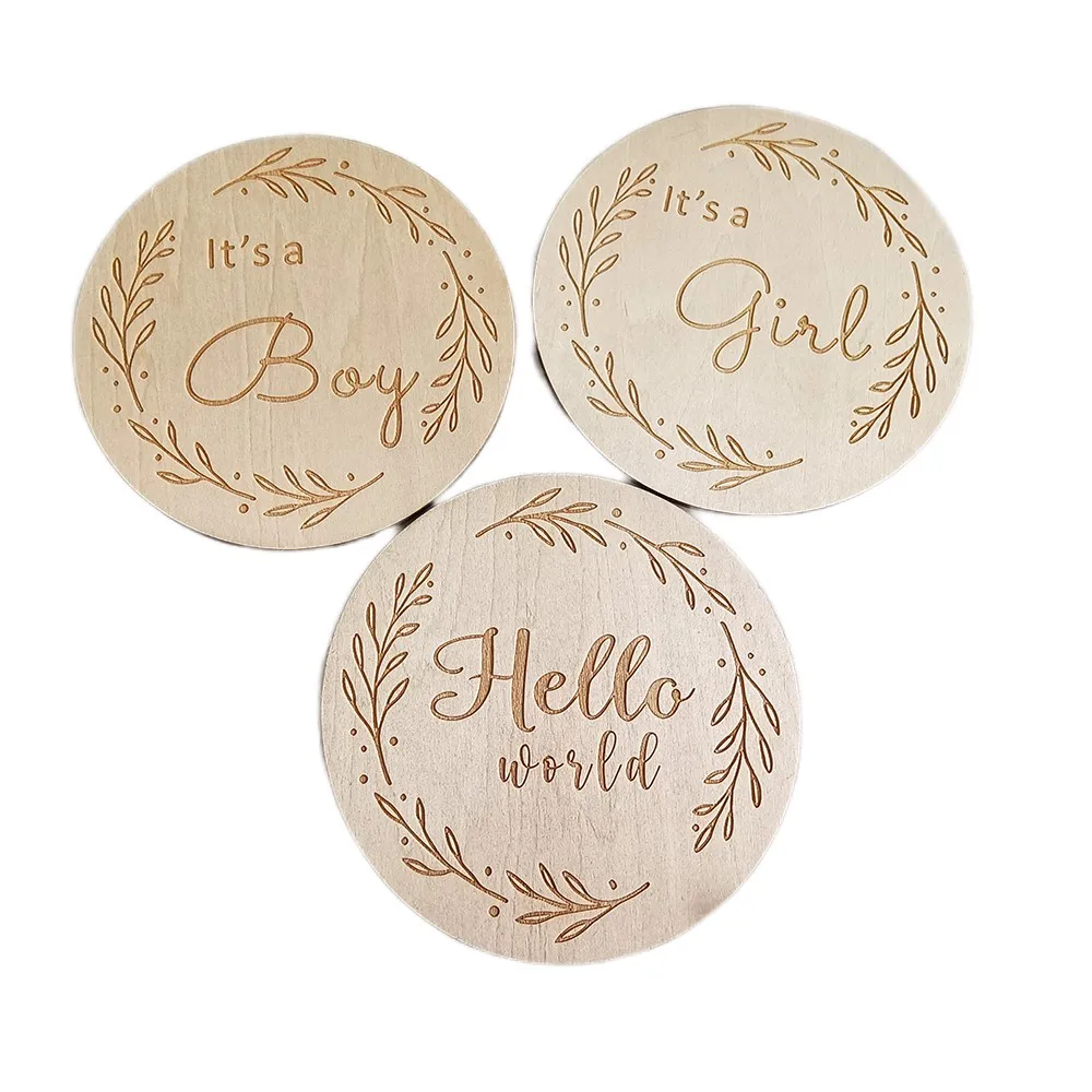 Ensembles de panneaux en bois Hello I'm Here It's A Boy It's A Girl, plaque  de révélation du genre, accessoire photo nouveau-né, fête d'annonce de  douche de bébé - AliExpress