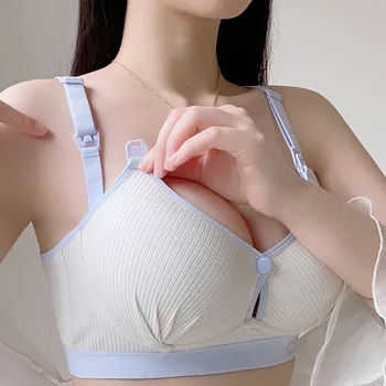 All-season Maternity Bra For Pregnant Women Breast-lifting Anti-sagging Front-opening Design For Breastfeeding Made Pure Cotton