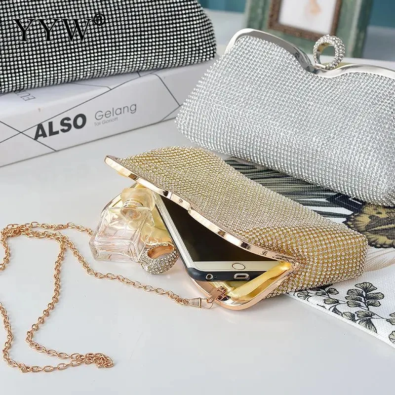 Women Evening Clutch Handbag Diamond Ring Clutches Shoulder Messenger Bags Bridal Wedding Purse Party Banquet