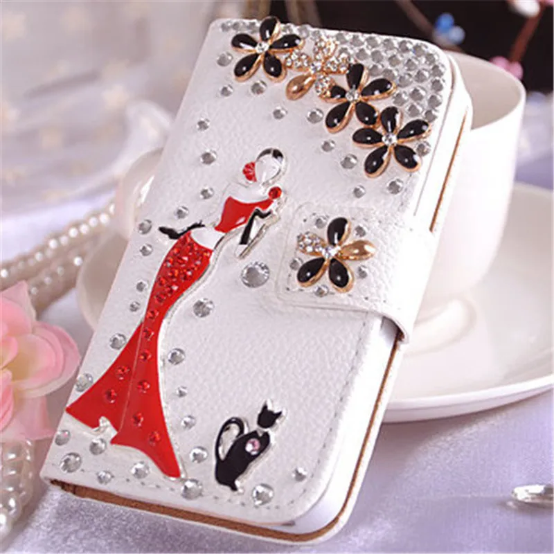 Luxury Bling Crystal Rhinestone Wallet, Leather Purse, Flip Card Pouch, Stand Cover for iPhone 15Plus, 14Pro, 13, 13Pro Max Case