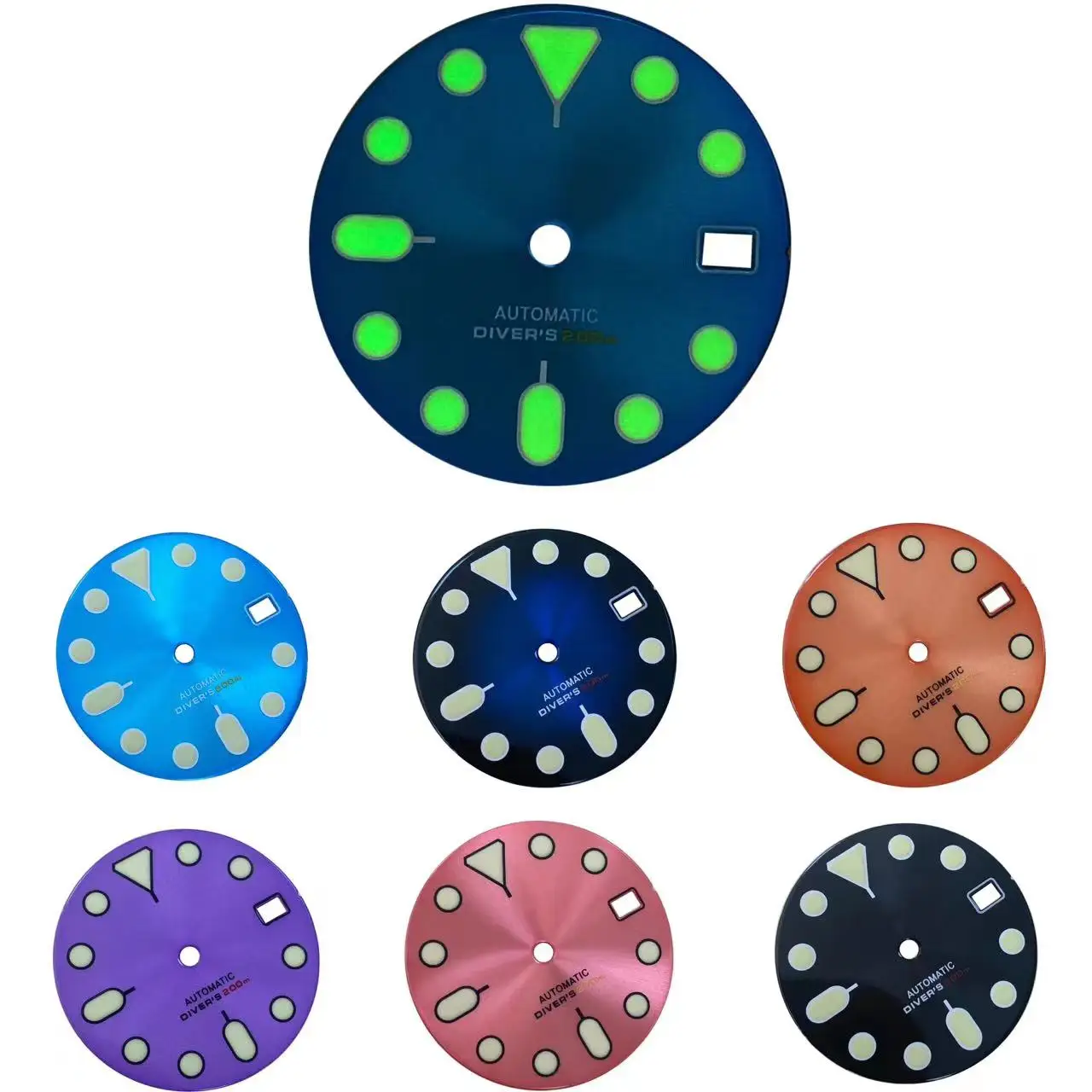 

28.5mm NH36 Watch Accessories Modified With Smooth Enamel C3 Green Glow Band S Logo Dial Suitable For NH35 Automatic Movement