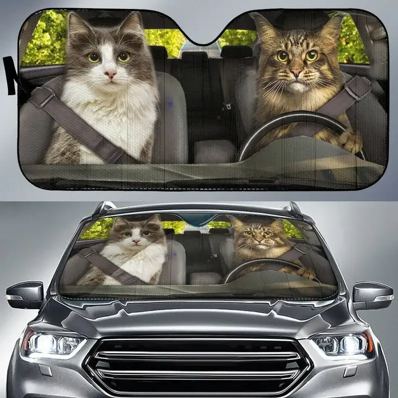 

Cat Car Sunshade Car Sunshade, Windshield, Auto Parts Dad, Cat Mom Lovers Pet Lovers, Cute Cats