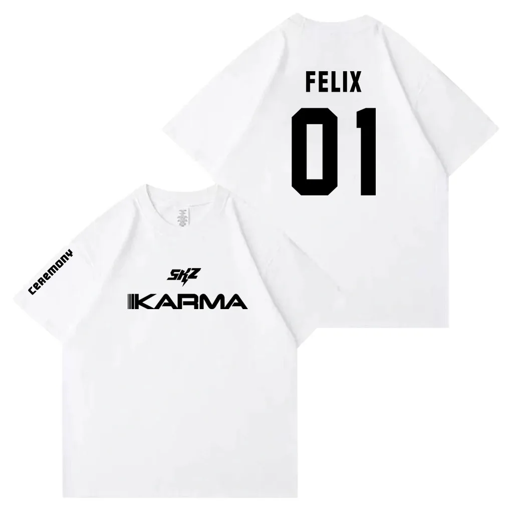 Kpop Stray 2025 Das 4. Album KARMA Zeremonie Kpop Mode Lose T Shirt Männer Frauen Casual Baumwolle Gemütliche K-pop Kurzarm Top – Detail 14