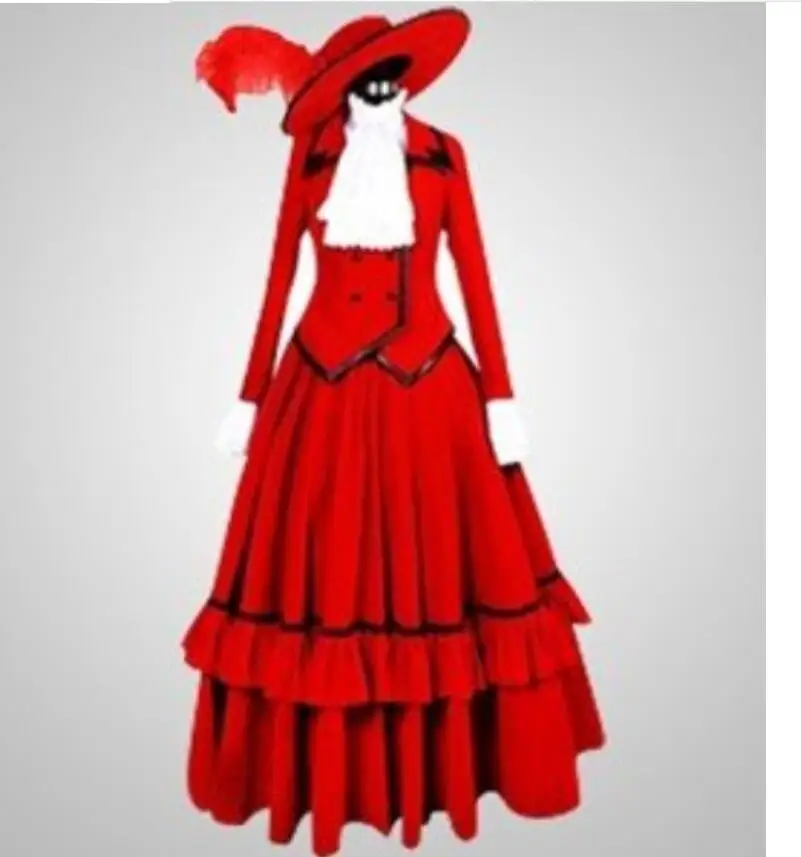 

Black Butler Kuroshitsuji Red Madam Cosplay Angelina Dulles Fancy Dress