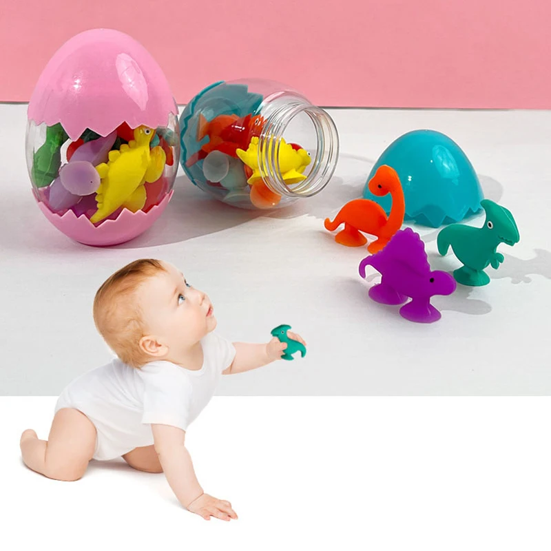 

Динозавры детская присоска игрушка Монтессори силикон Teether цвет форма познавательная детская образовательная игрушка Fidget детская игрушка