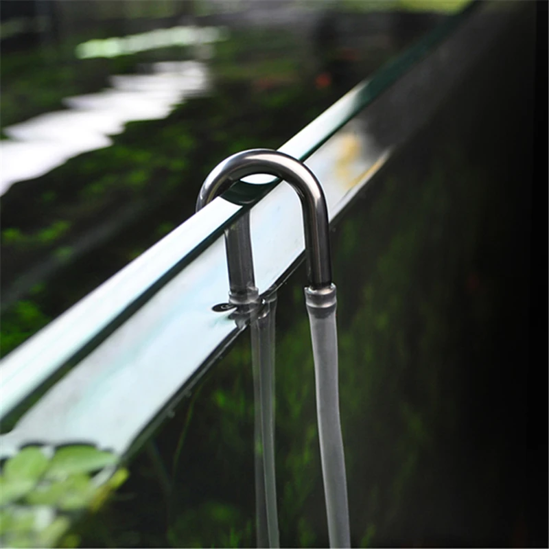 Aquarium Tubing Connectors U Shape Air Tube Connector For Co2 Diffuser Oxygen Pump System Stainless Steel For 4-5mm Tube Fish Tank Accessories