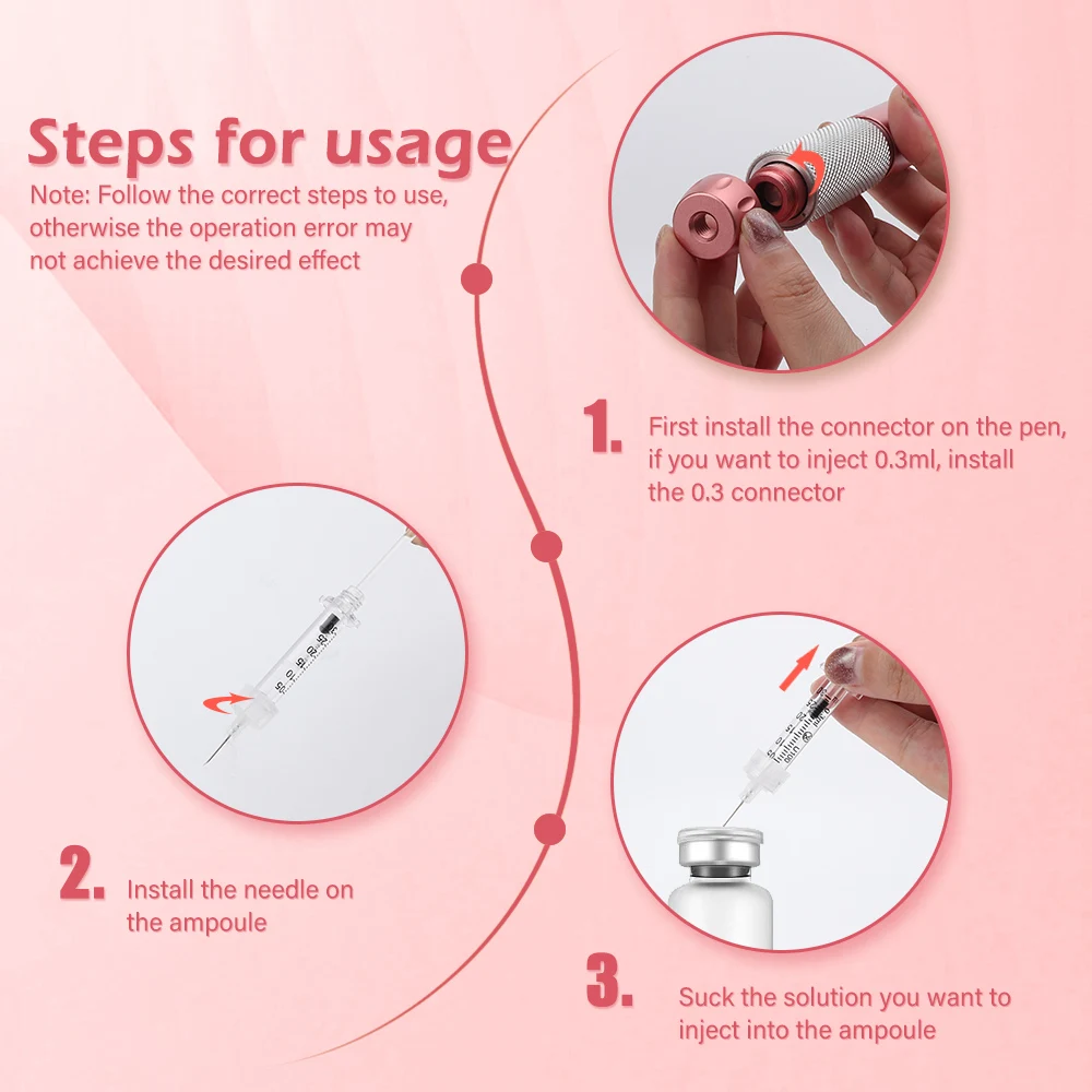 0.3 And 0.5ML hyaluron Pen Hyaluronic Acid Lip Filler Injection Pen No Needle Atomizer Anti Wrinkle Water Syringe hyaluronic acid pen