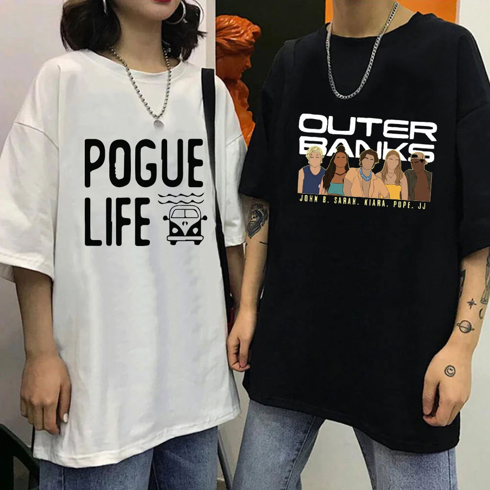 Футболка с принтом внешних банков Pogue Life женские футболки большого размера