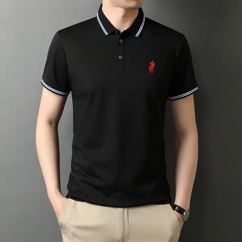 

Top grade new designer logo brand summer mens polo shirts with short sleeve turn down collar casual tops fashions men clothing