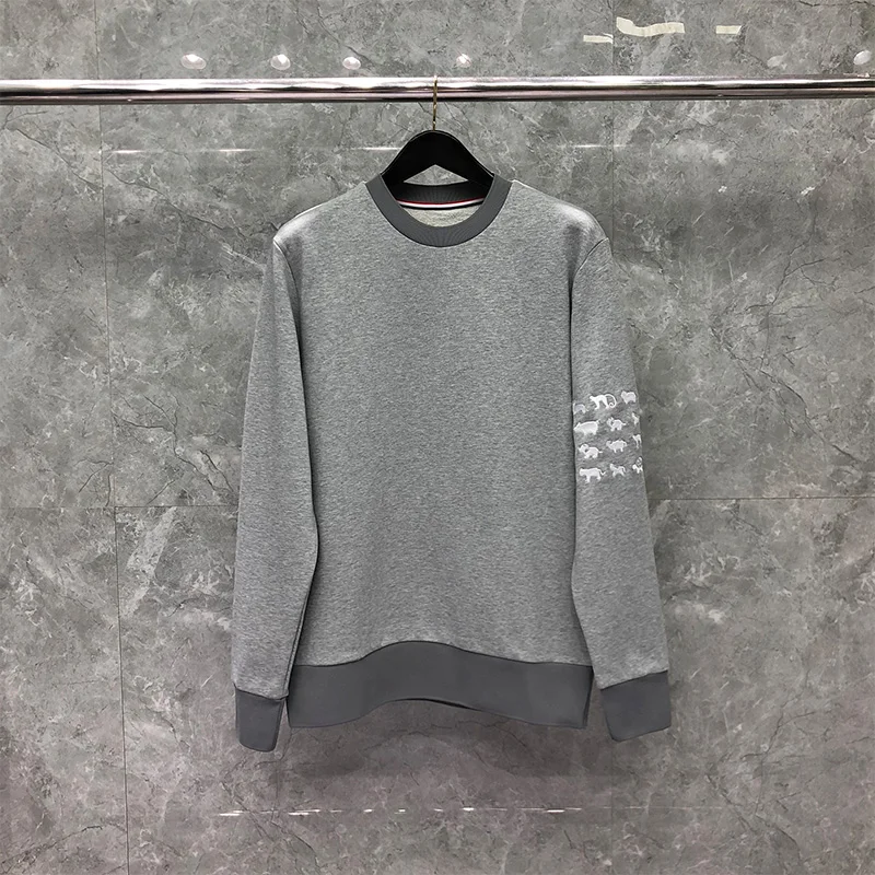 

TB Tnom Sweatshirts Autumn Winter Hoodies Fashion Brand Men's Clothing Classic Cotton Embroidery Animal Loopback 4-Bar TB Coats