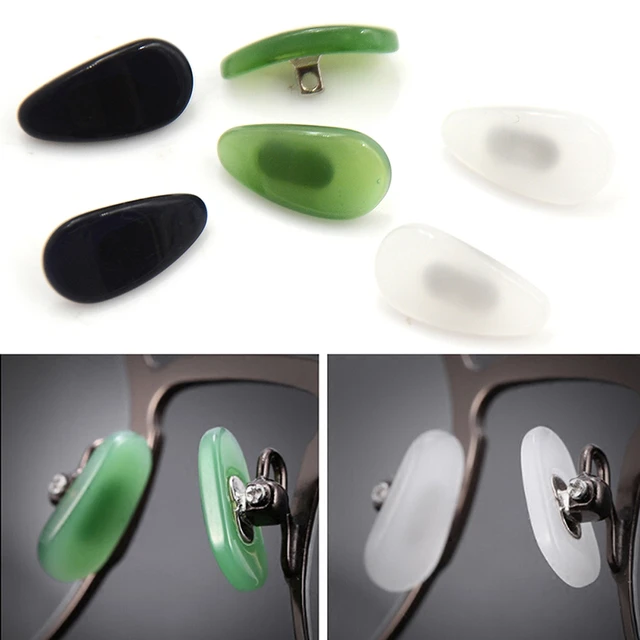 Horn nose pads Eyeglasses Nose Pads Screw-in Soft Silicone Nose Pads for Eye  Glasses Eyeglasses