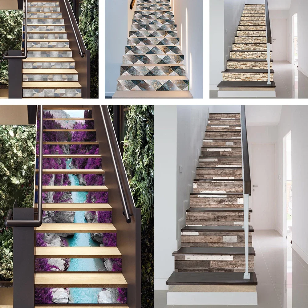 PVC Waterproof Self-adhesive Personalized Stairs Sticker Home Decoration Mural DIY Floor Beautification Stairs Sticker floor stickers sticker decoration