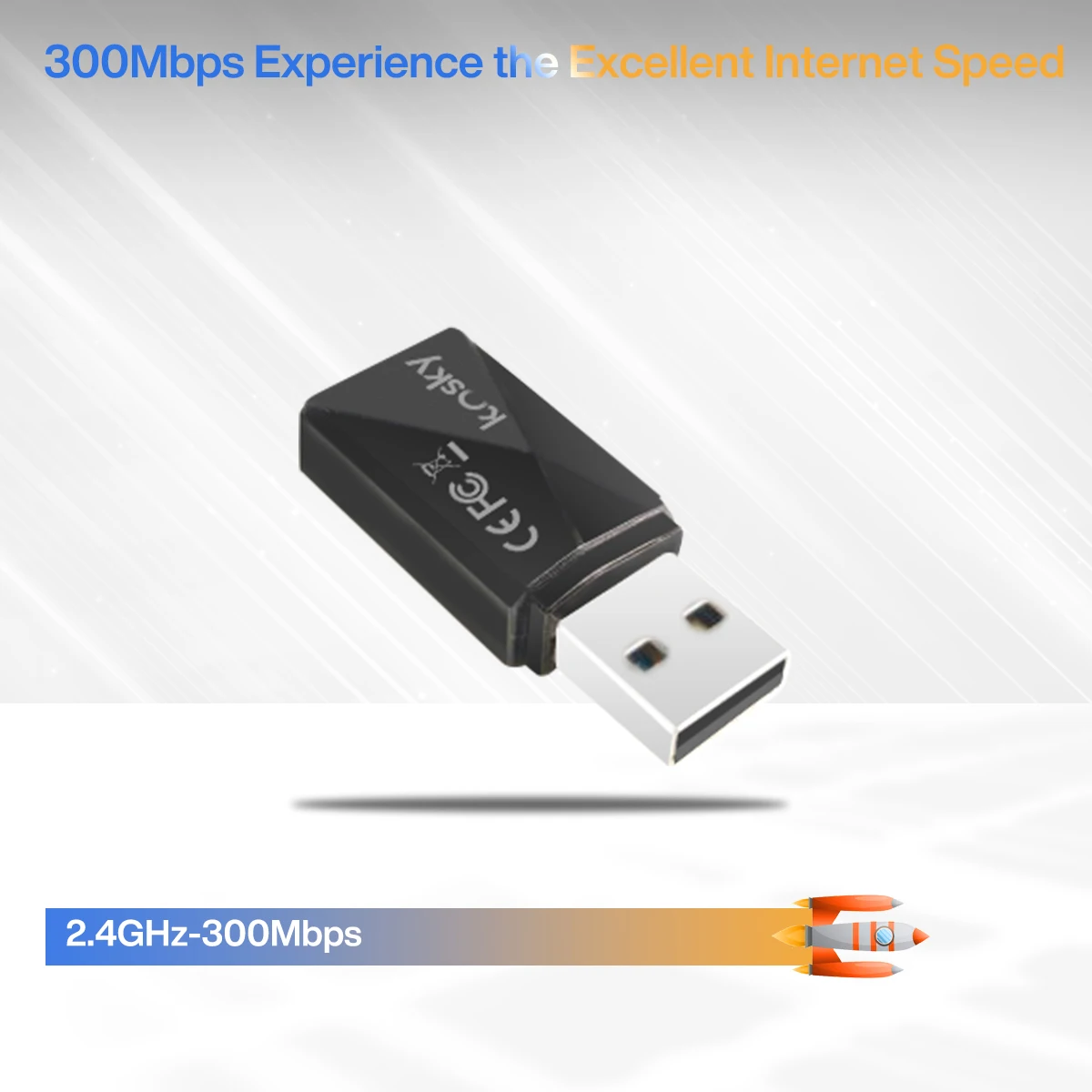 USB 와이파이 어댑터 | 300Mbps | 2.4G 무선 어댑터 | 미니 무선 네트워크 카드 | 노트북/데스크탑/PC용 WiFi 동글