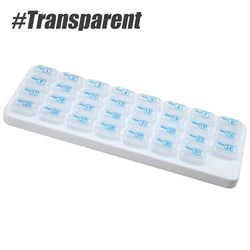 Monthly Pill Organizer with Large Removable Pods and Portable Travel Case (Transparent)