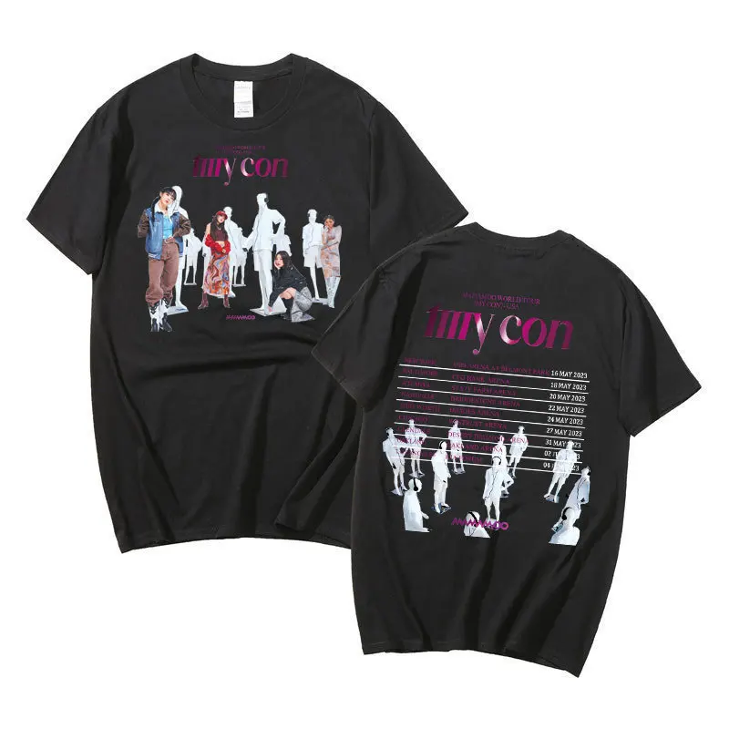 

Футболка Mamamoo My Con World Tour Y2k, модная уличная одежда, футболка в стиле хип-хоп для женщин и мужчин, лето 100%, хлопковые топы, футболка с коротким рукавом