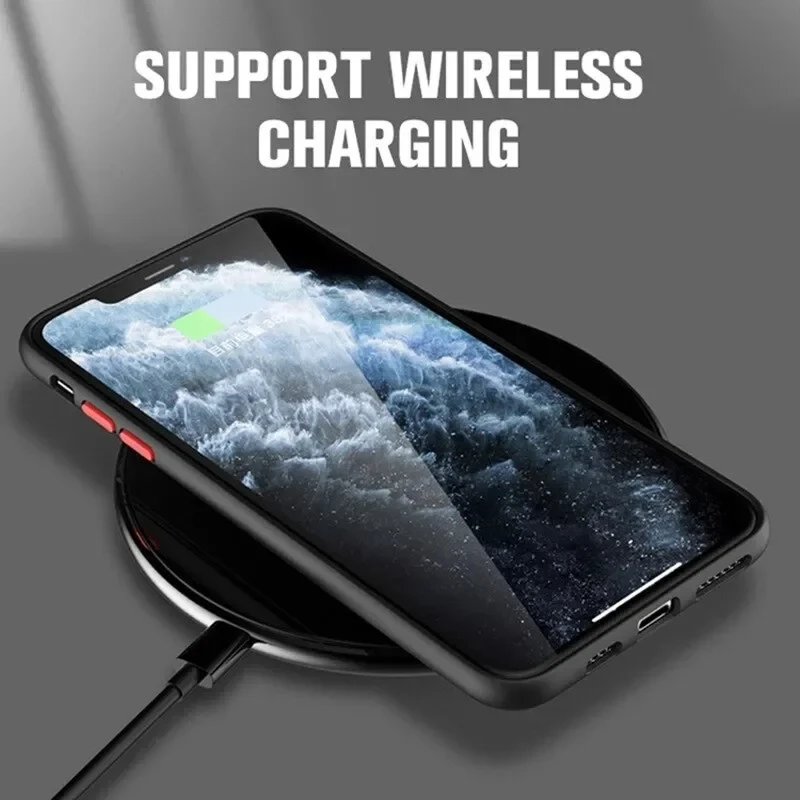 Luxury Matte Armor Magnetic Wireless Charging Phone Case Cover