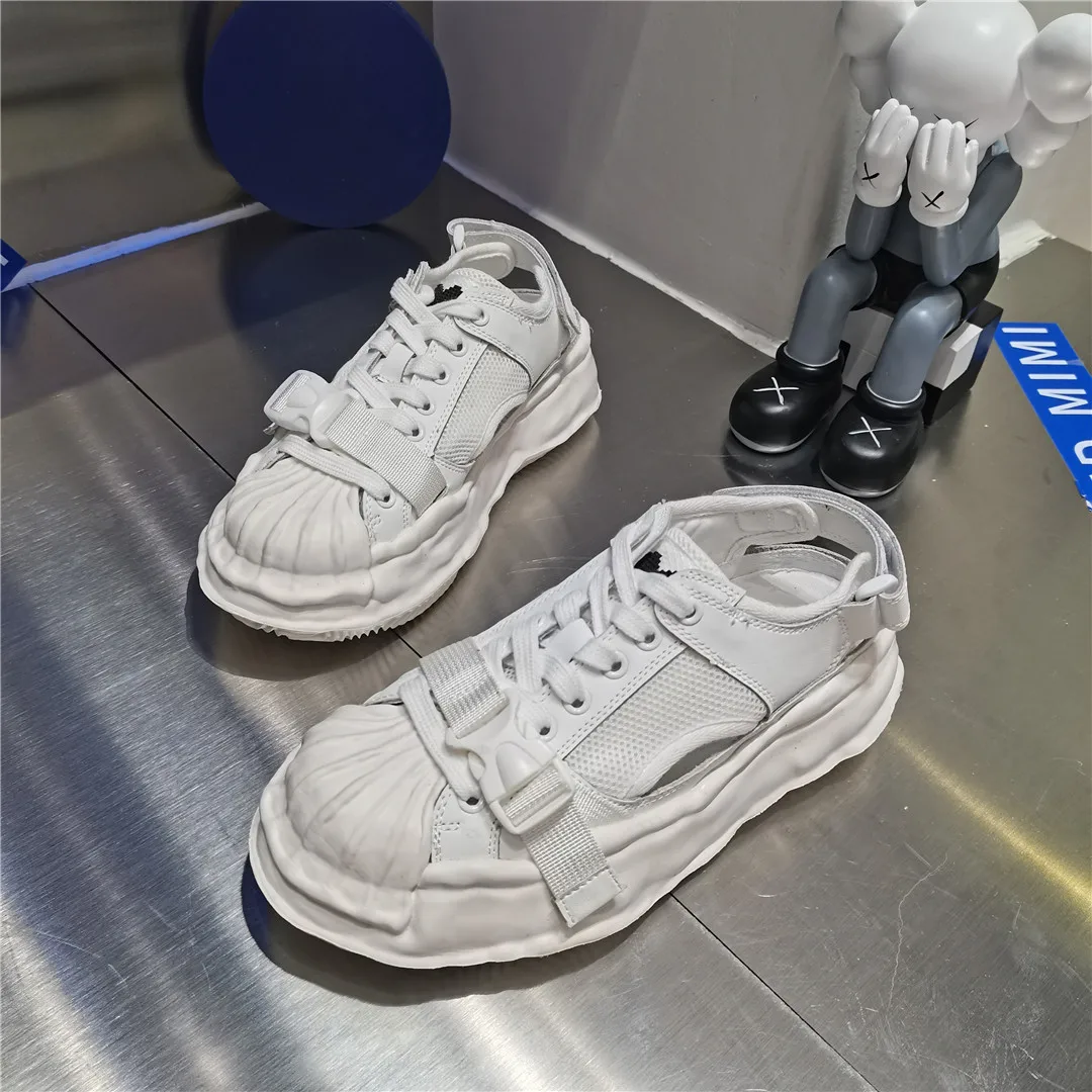 

Women's Canvas Sneakers Sandal Shoes New Student Canvas Thick Dissolving Heels White Shoes Lace Up Buckle Sports Shoes for Women