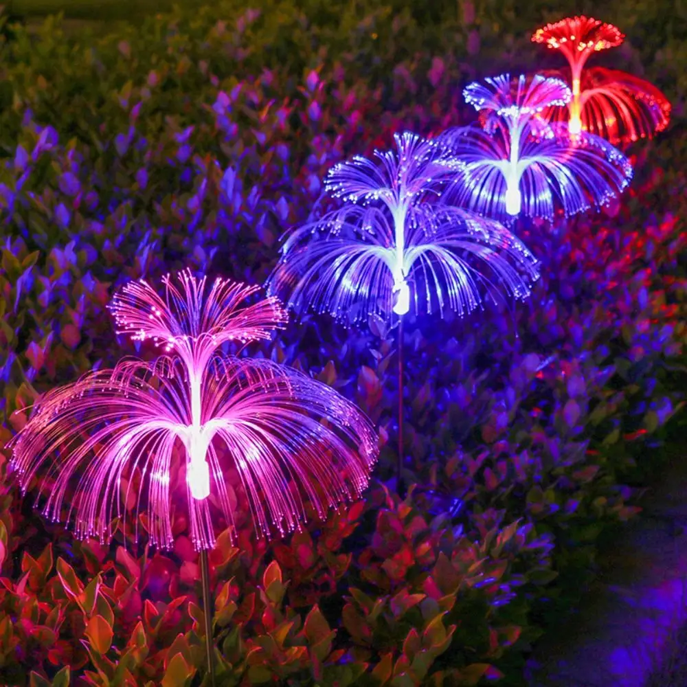 

Прожектор с солнечной батареей, лампа с Медузой, цветные цветы, огненные цветы, светильник, водонепроницаемые, 7 цветов, огни для медузы, вилла
