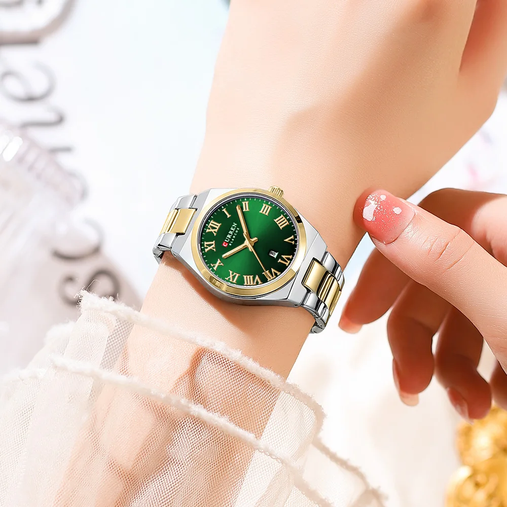 CURREN Charming Chic Two-tone Stainless Steel Band Quartz