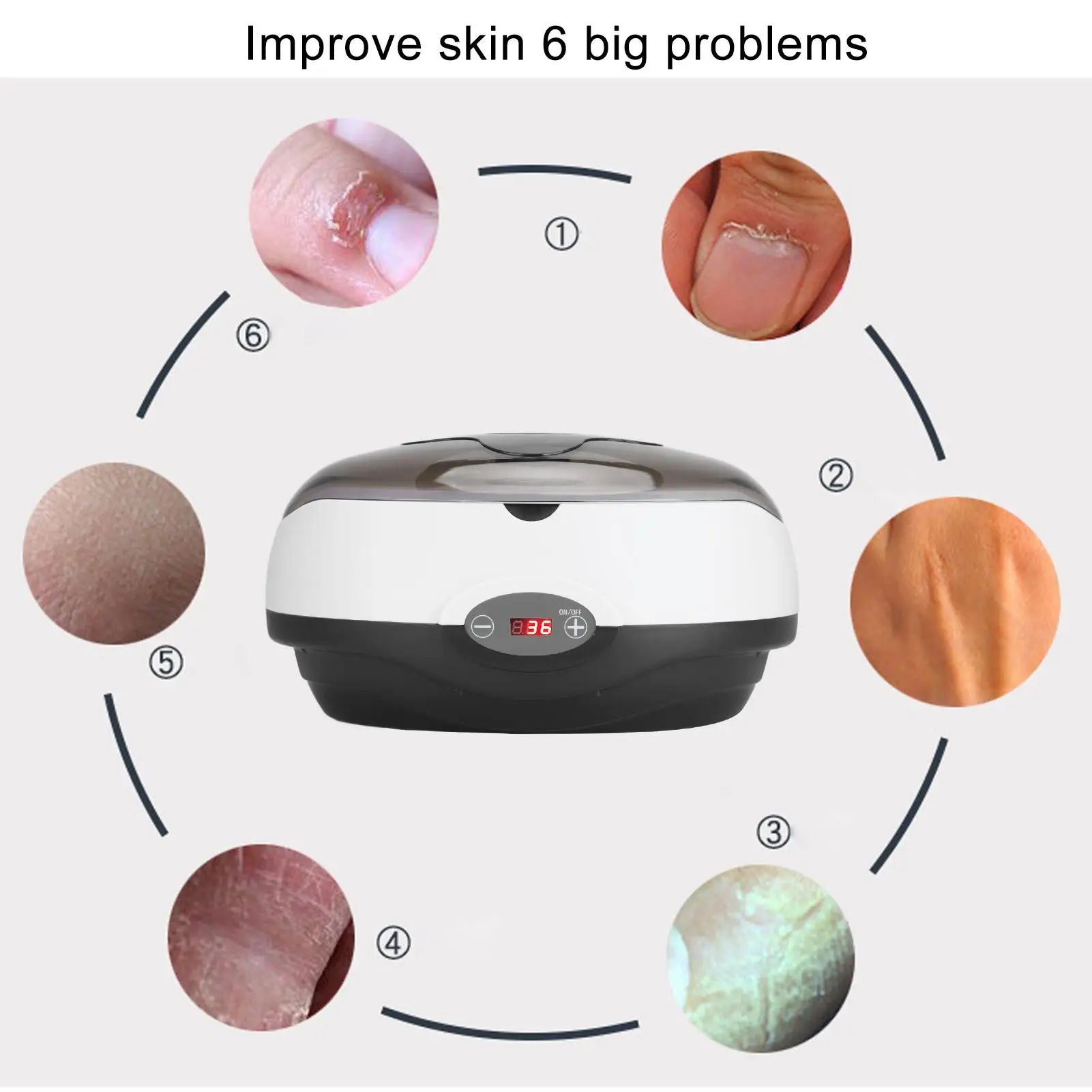 LCD Display Paraffin Wax Heater Set for Home Beauty Spa - Gloves, Booties & Wax Brush included 5