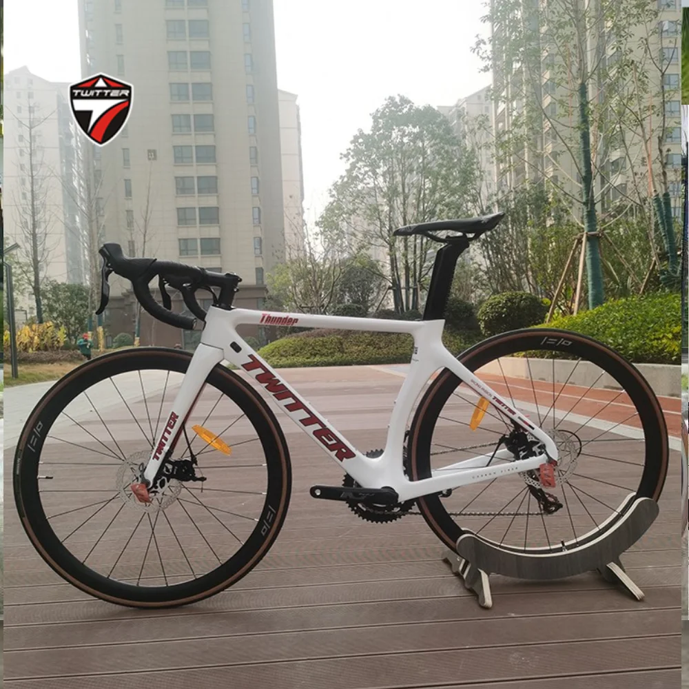 

TWITTER Thunder RS-2×12S Oil Disc Inner Brake Routing T800Lightweight Wind Breaking Racing Carbon Fiber Road Bike Racing 700*25c