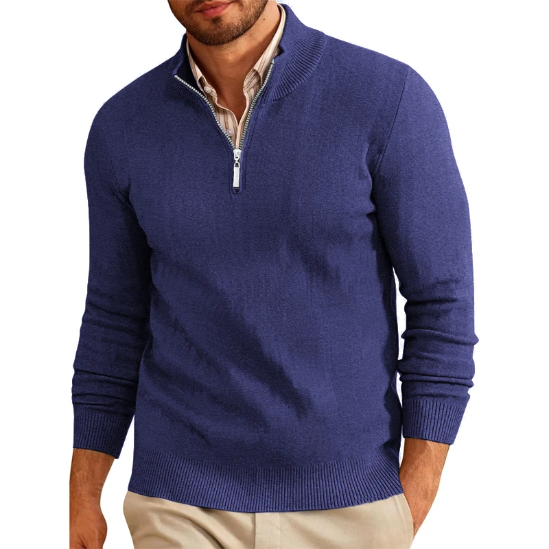 Animal Game Zip Sweaters for Men Slim Fit Long Sleeve Knitted Pullover Outdoor Warm Mock Neck Casual Dress Turtleneck Sweater