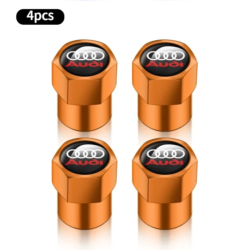 Premium Car Valve Stem Caps with Emblem - Set of 4