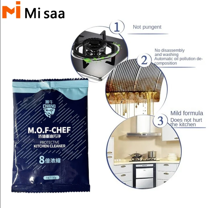 Kitchen Cleaning Powder Multi-functional Concentrated Heavy Oil Pollution Cleaner Household Strong Degreasing Cleaning Powder