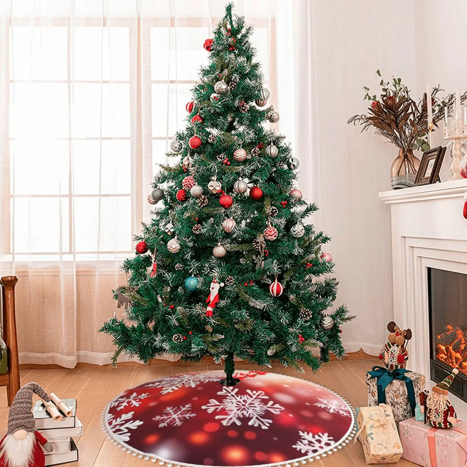 Custom Christmas Tree Skirt with Pom-Pom Trim 6 | Custom Christmas Tree Skirt with Pom-Pom Trim 6