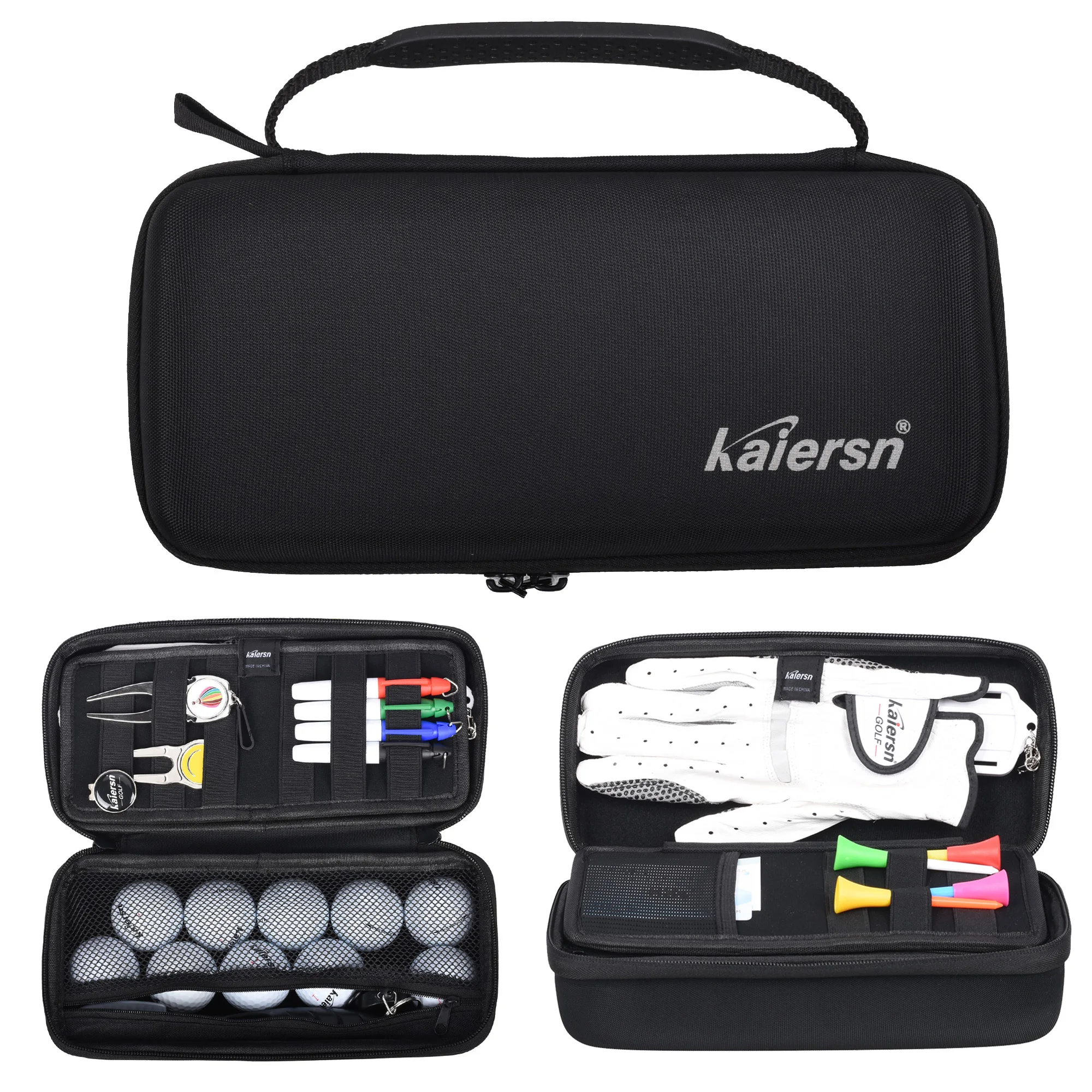 Golf Accessory Storage Case with Hook and Valuables Pouch