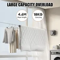 Stainless Steel Retractable Clothesline Non-Sagging Clothes Line Indoor Outdoor Heavy Duty Extendable Washing Line Space-Saving 2
