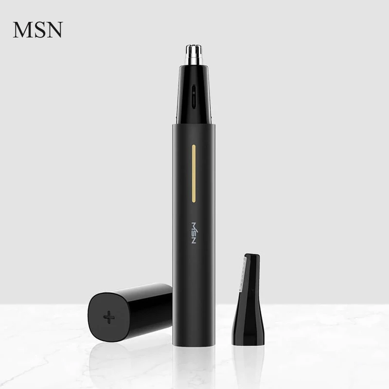 MSN 2-in-1 Electric Nose Hair Trimmer Portable Nose Hair Temple Eyebrow Shaver Clipper Waterproof Safe Cleaner Tool for Men kid baby nasal aspirator electric nose cleaner newborn baby care sucker cleaner sniffling equipment safe hygienic nose aspirator