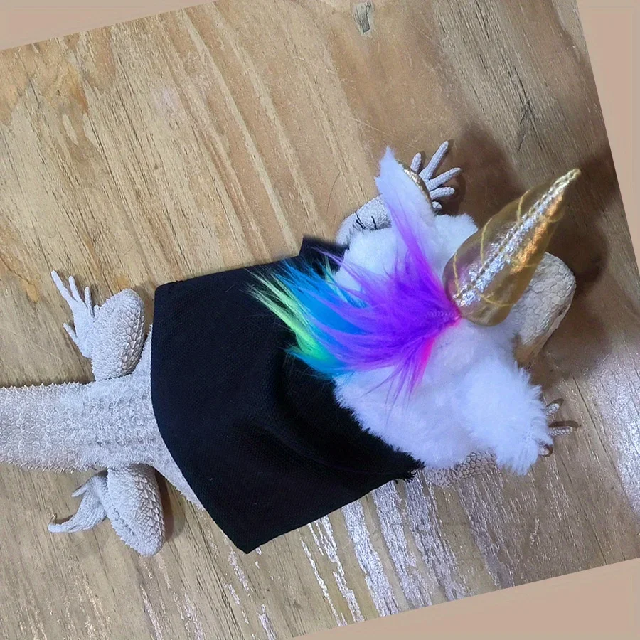 Lizard Chameleon Unicorn Transformation Outfit Funny Clothes Small Pet Headgear Hat